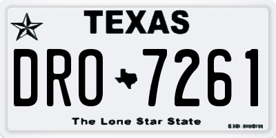 TX license plate DRO7261