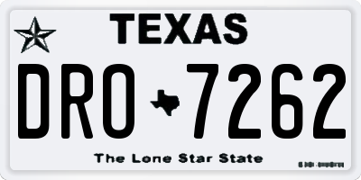 TX license plate DRO7262