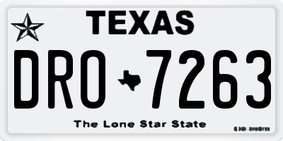 TX license plate DRO7263