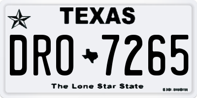 TX license plate DRO7265