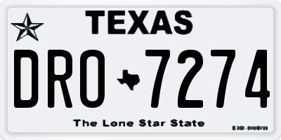 TX license plate DRO7274