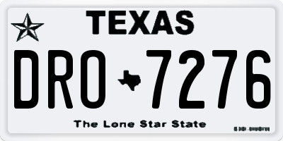 TX license plate DRO7276
