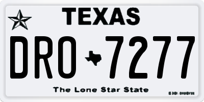 TX license plate DRO7277