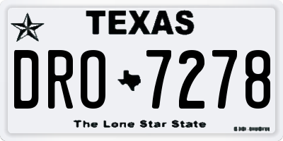 TX license plate DRO7278