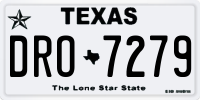 TX license plate DRO7279