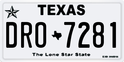 TX license plate DRO7281