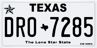 TX license plate DRO7285