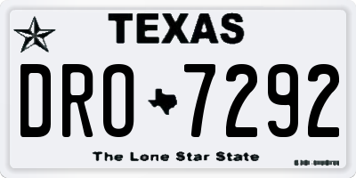 TX license plate DRO7292