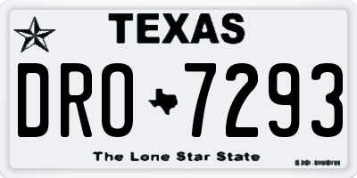 TX license plate DRO7293