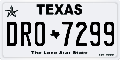 TX license plate DRO7299