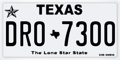 TX license plate DRO7300