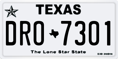 TX license plate DRO7301