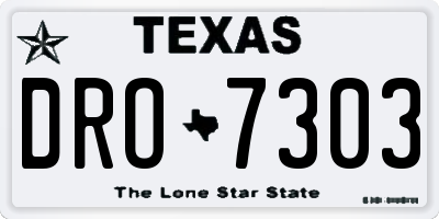TX license plate DRO7303