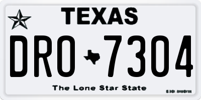 TX license plate DRO7304