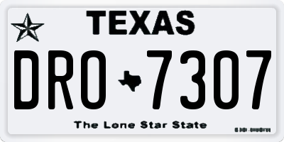 TX license plate DRO7307