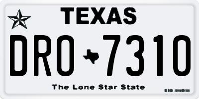 TX license plate DRO7310