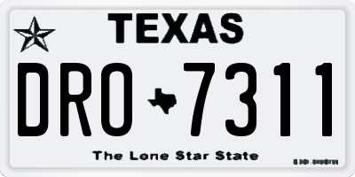 TX license plate DRO7311