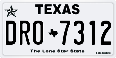 TX license plate DRO7312