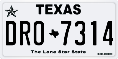 TX license plate DRO7314