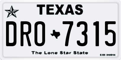 TX license plate DRO7315