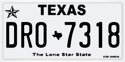 TX license plate DRO7318