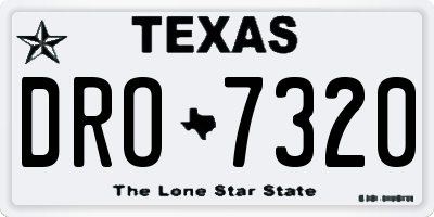 TX license plate DRO7320