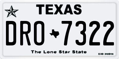 TX license plate DRO7322