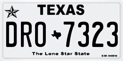 TX license plate DRO7323