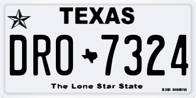TX license plate DRO7324
