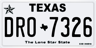 TX license plate DRO7326
