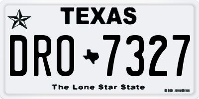 TX license plate DRO7327