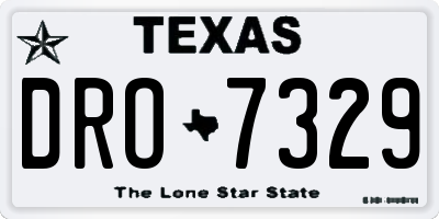 TX license plate DRO7329