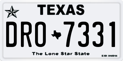 TX license plate DRO7331