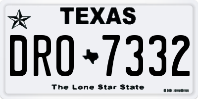 TX license plate DRO7332