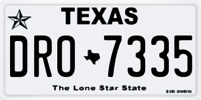 TX license plate DRO7335