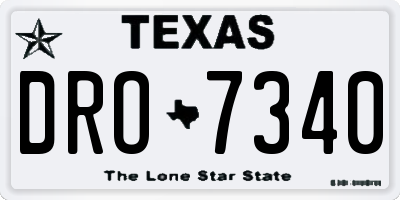 TX license plate DRO7340