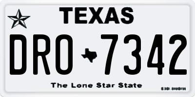 TX license plate DRO7342