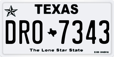 TX license plate DRO7343