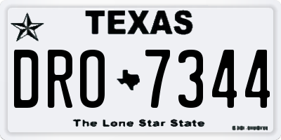 TX license plate DRO7344