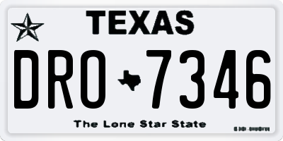 TX license plate DRO7346