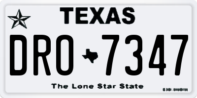 TX license plate DRO7347