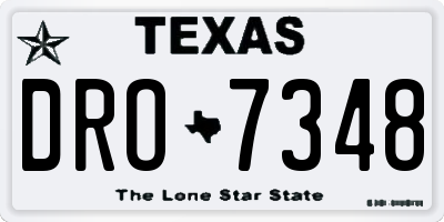 TX license plate DRO7348