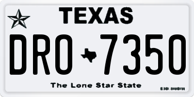 TX license plate DRO7350