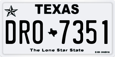TX license plate DRO7351