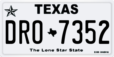 TX license plate DRO7352