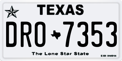 TX license plate DRO7353