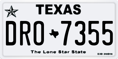 TX license plate DRO7355