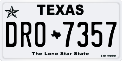 TX license plate DRO7357