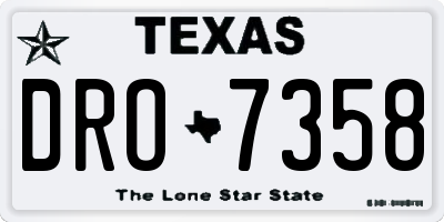 TX license plate DRO7358