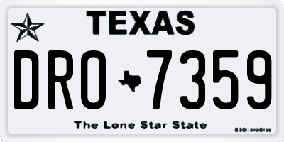 TX license plate DRO7359